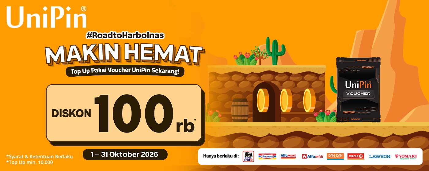 Top Up Makin Hemat Sepanjang Oktober dengan Diskon 100rb dari UniPin!